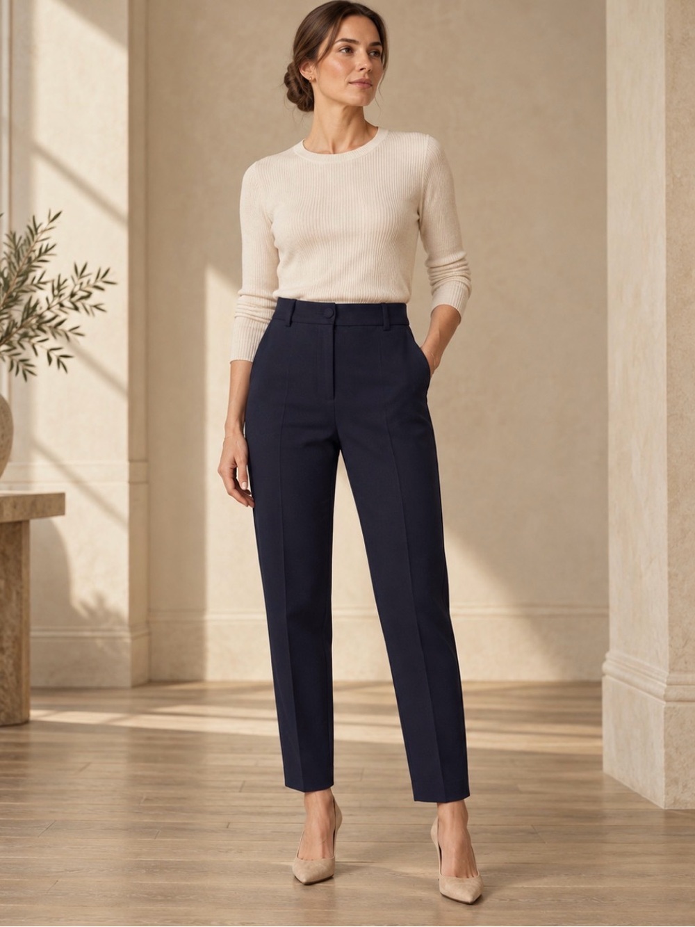 J.Crew High-Rise Cameron Navy Tailored Ankle Pants NWOT Size 0